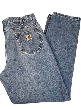 Carhartt Jeans Mens 40 x 34 Blue B17 DST Relaxed Fit Faded Cotton Vintage